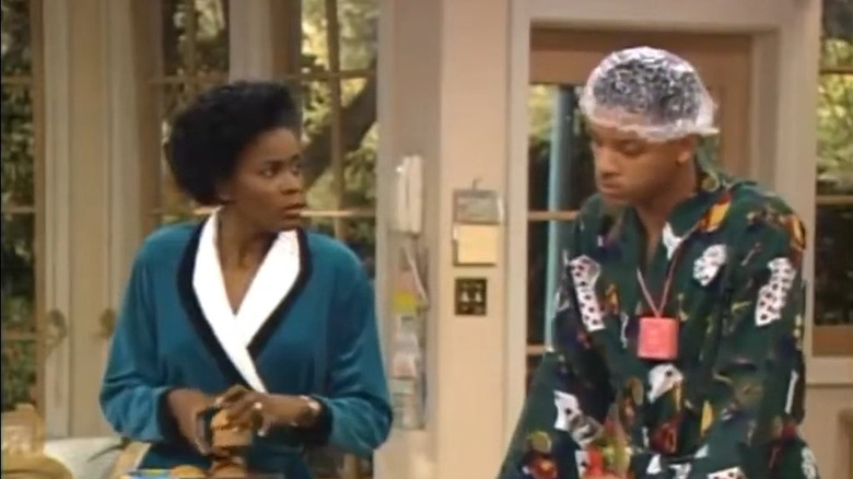 Janet Hubert and Will Smith as Aunt Viv and Will 