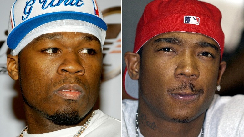 Split image of 50 Cent and Ja Rule