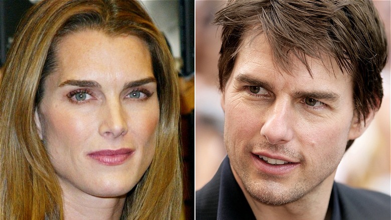 Split image of Brooke Shields and Tom Cruise