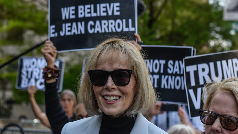 E. Jean Carroll outside courthouse