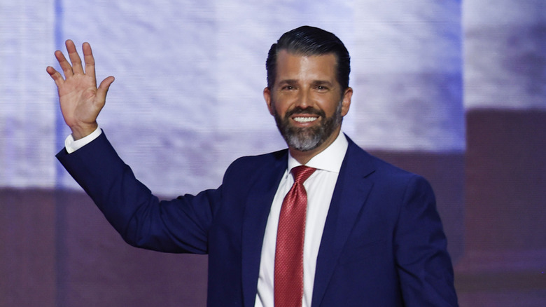 Donald Trump Jr. waving at the 2024 Republican National Convention