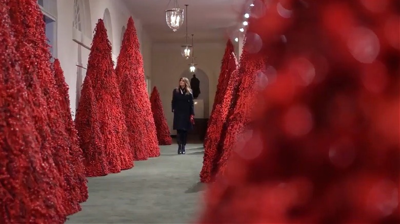 Melania Trump's red Christmas trees