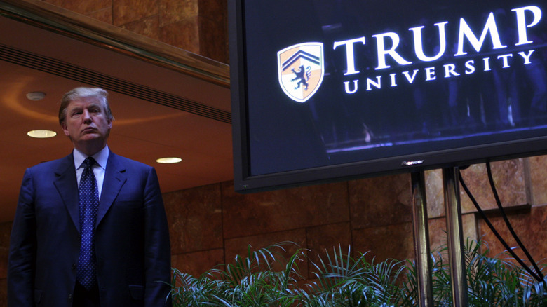 Donald Trump announcing the launch of Trump University