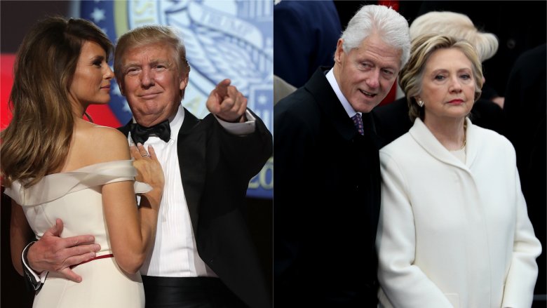 melania and donald trump, hillary and bill clinton