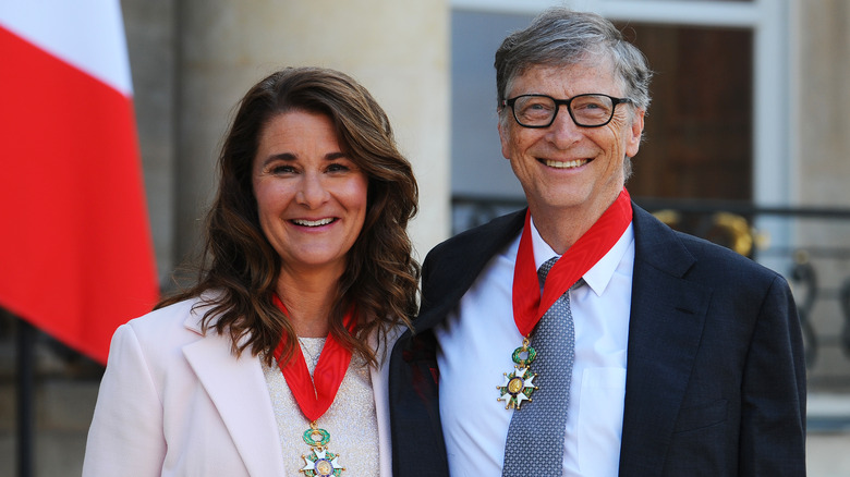 Melinda and Bill Gates smile side by side