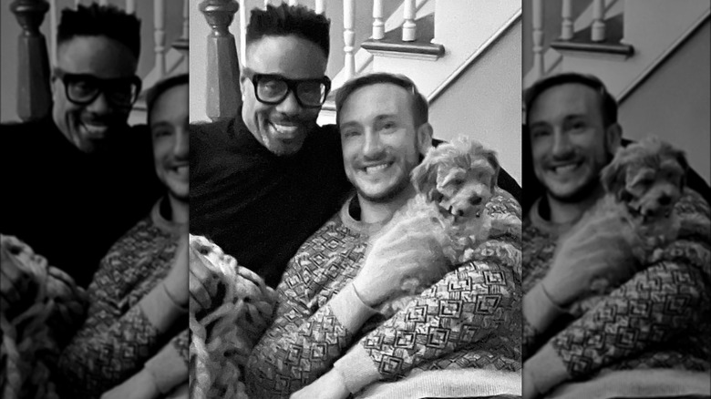 Billy Porter and Adam Smith with their dog