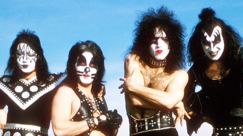 Rock band KISS posing for a photo