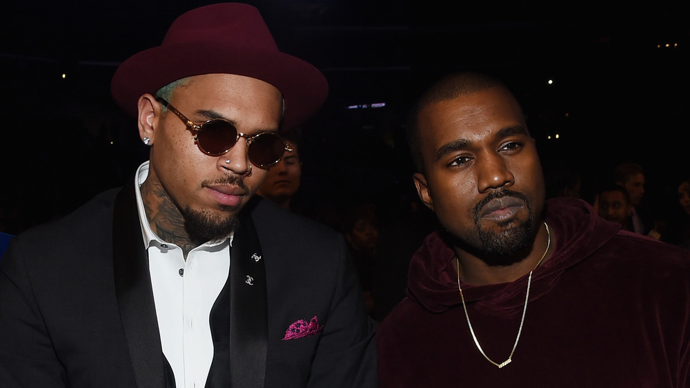 Chris Brown and Kanye West at an award show 