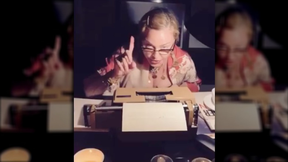 Madonna in a screenshot from one of her Quarantine Diaries videos