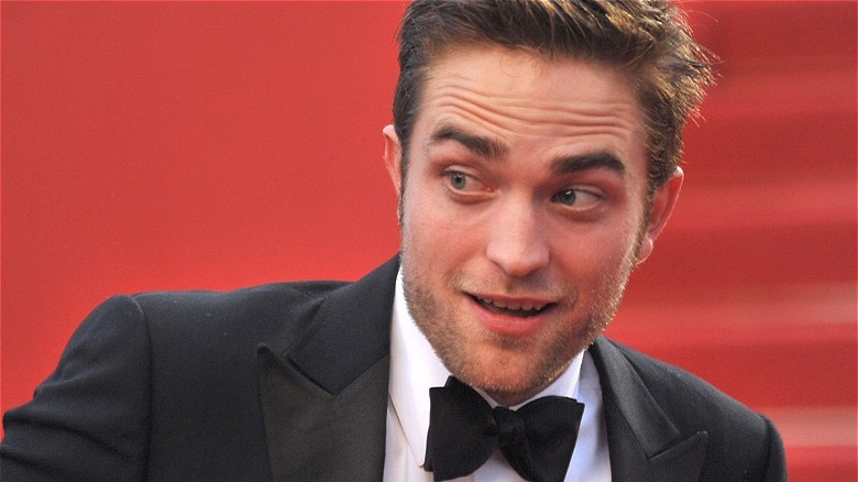 Robert Pattinson with eyebrows raised