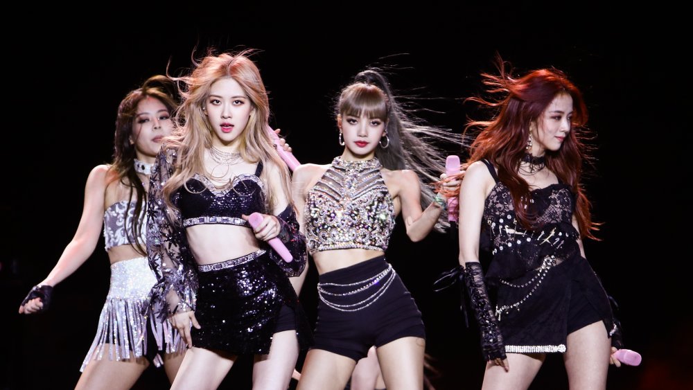 BLACKPINK posing on stage together at Coachella