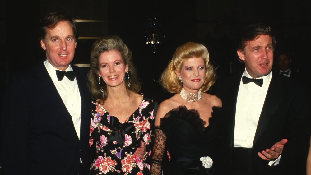 Robert and Blaine Trump pose with Donald Trump and Ivana Trump