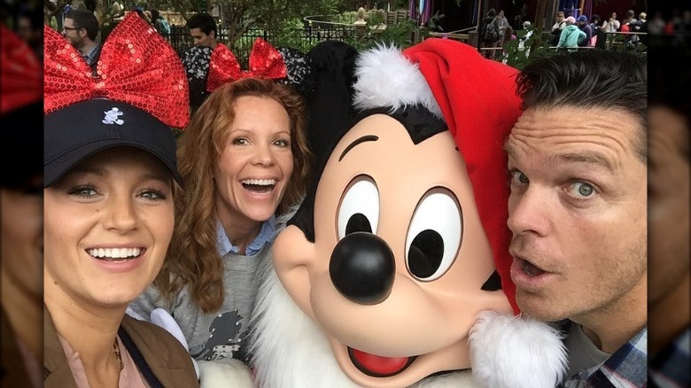 Blake Lively, Robyn Lively, Mickey Mouse and Bart Johnson
