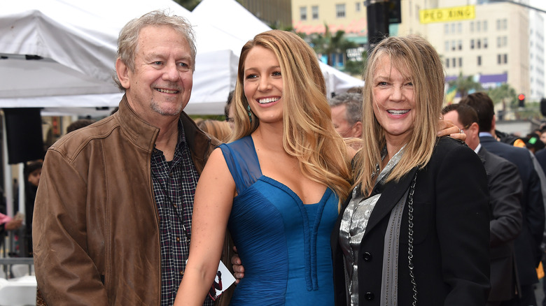 Ernie Lively, Blake Lively, and Elaine Lively smiling and posing together