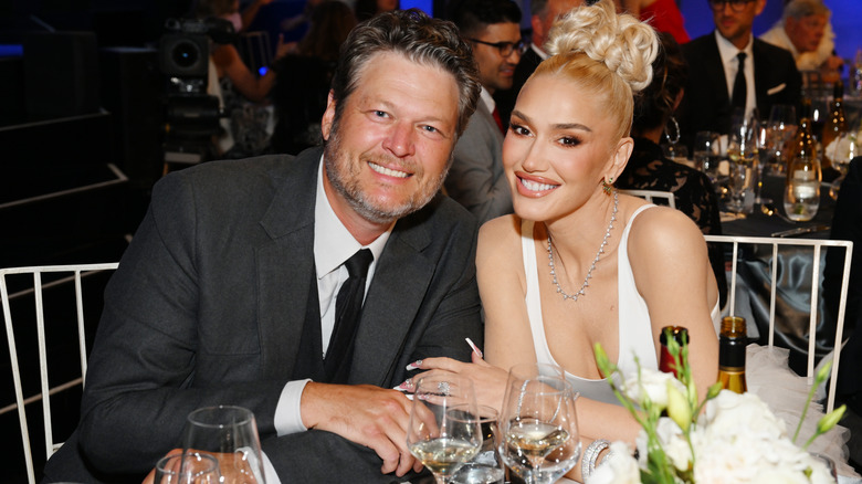 Gwen Stefani and Blake Shelton at dinner together