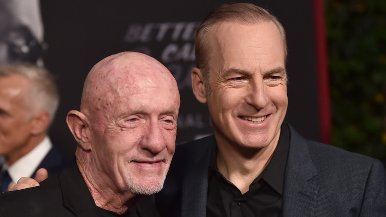 Bob Odenkirk Jonathan Banks smiling red carpet