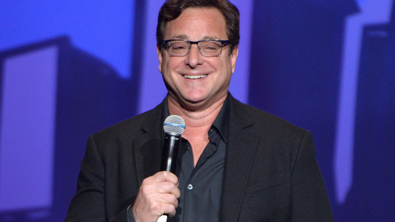 Bob Saget performing comedy