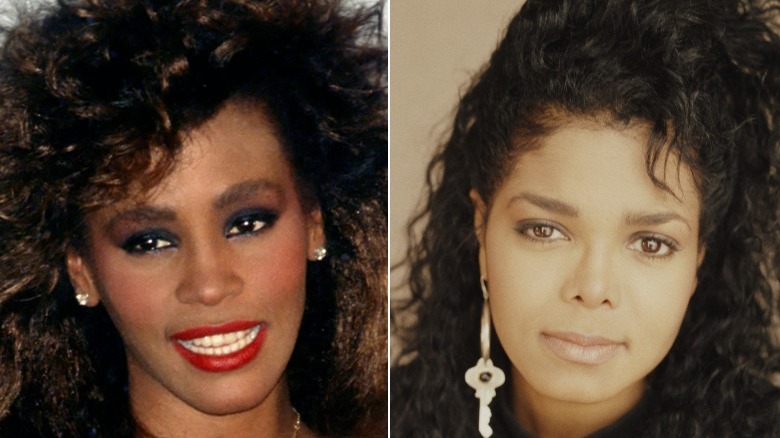 Whitney Houston and Janet Jackson split image