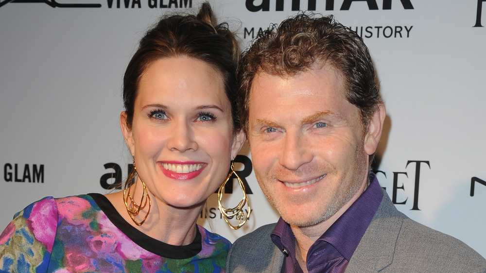 Bobby Flay and Stephanie March smiling