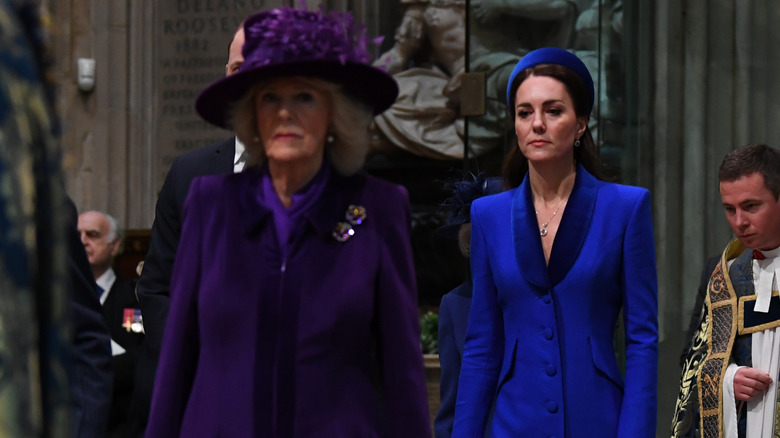 Camilla Parker Bowles and Kate Middleton at the 2022 Commonwealth Day service