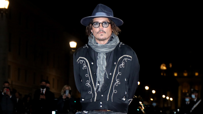 Johnny Depp arriving on the red carpet ahead of the Alice nella Città Masterclass