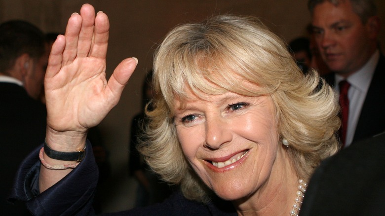 Queen Camilla waving