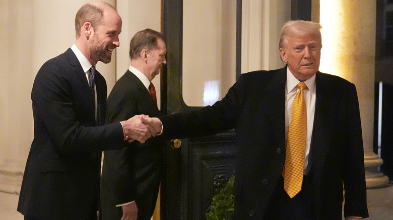 Donald Trump and Prince William meeting and shaking hands