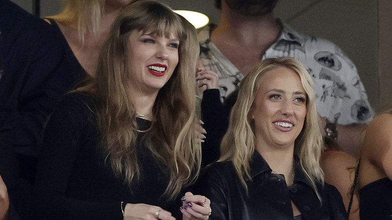 Taylor Swift and Brittany Mahomes smiling