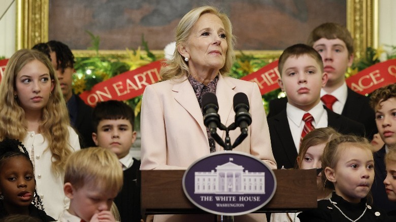 Jill Biden speaks alongside children of National Guard members in the White House (2024)