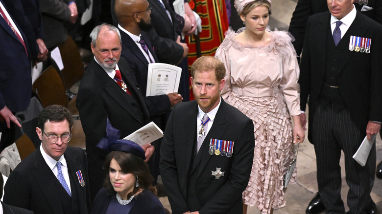 Prince Harry in coronation crowd