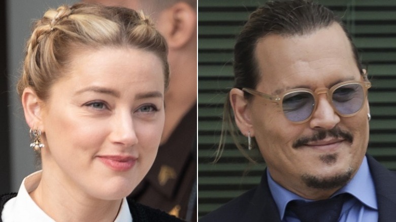 Johnny Depp and Amber Heard leaving the trial in Virginia