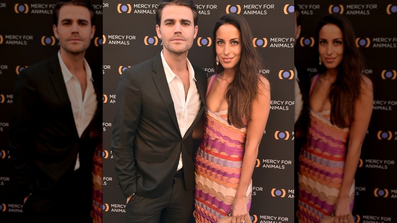 Paul Wesley and Ines de Ramon posing