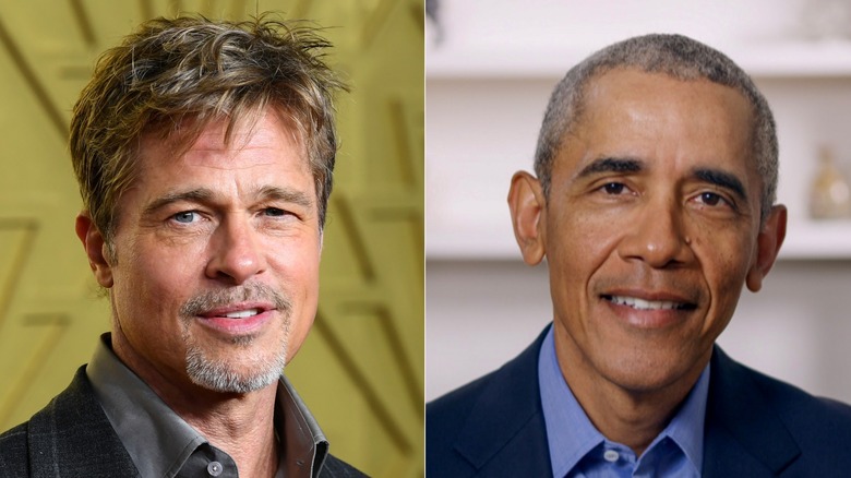 Brad Pitt and Barack Obama side by side