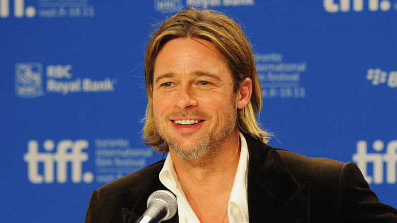 Brad Pitt with blond streaks in his hair