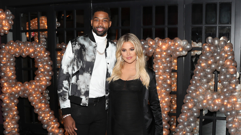 Khloe Kardashian and Tristan Thompson at an event