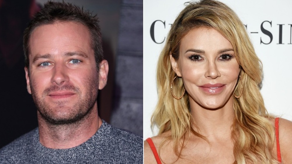 side by side photos of brandi glanville and armie hammer