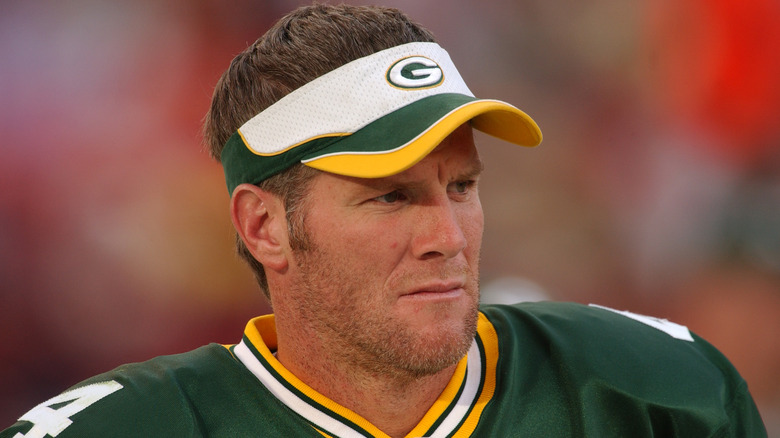 Brett Favre looking stern