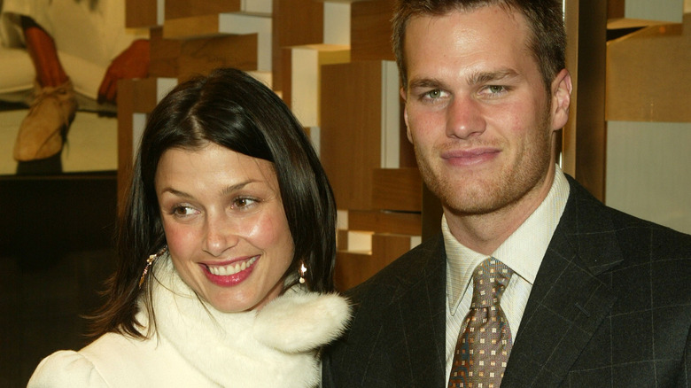 Bridget Moynahan and Tom Brady smiling together