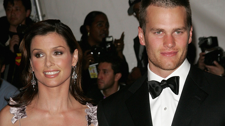 Bridget Moynahan and Tom Brady smile on the red carpet