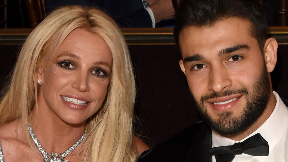 Britney Spears and Sam Asghari attend the GLAAD award in 2018