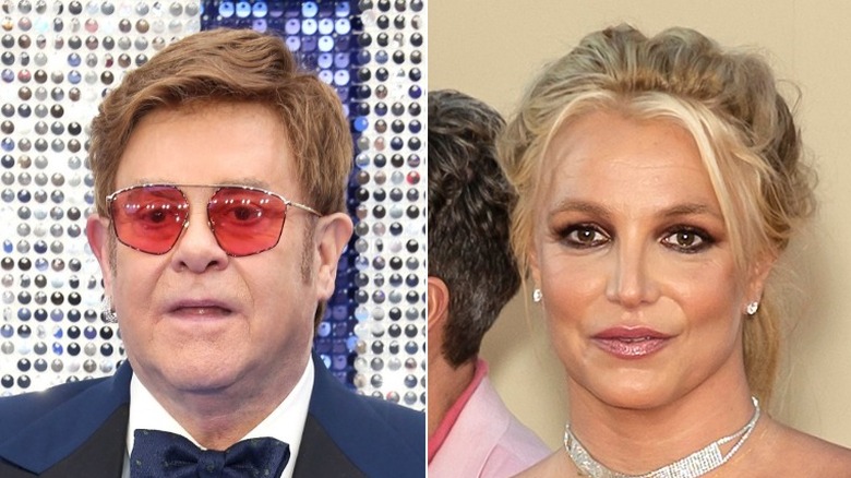 Elton John and Britney Spears side by side