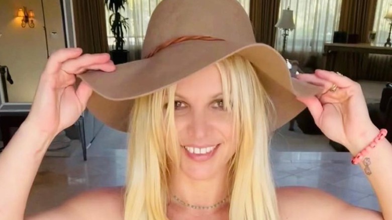 Britney Spears wearing hat