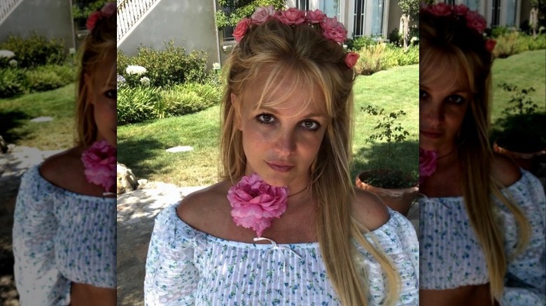 Britney Spears with flower crown