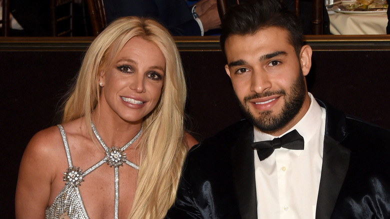 Honoree Britney Spears (L) and Sam Asghari attend the 29th Annual GLAAD Media Awards 