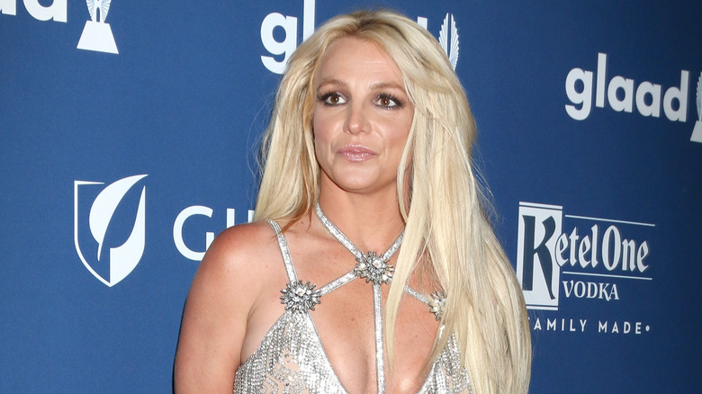 Britney Spears posing on the red carpet