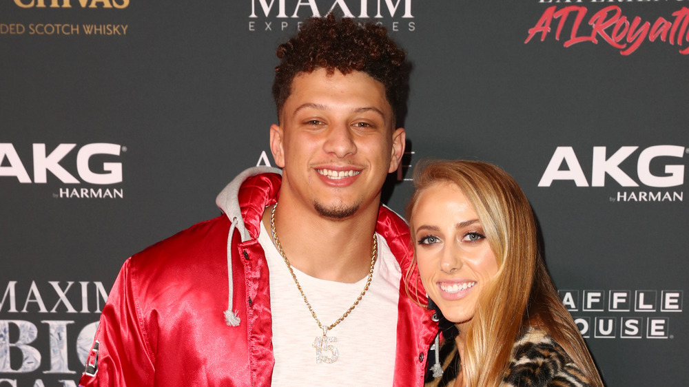 Brittany Matthews and Patrick Mahomes at an event 