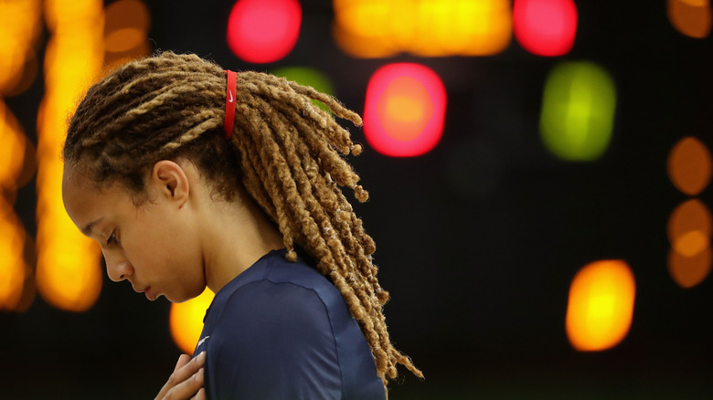 Brittney Griner looking down