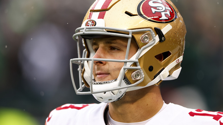 Brock Purdy on the field for the San Francisco 49ers