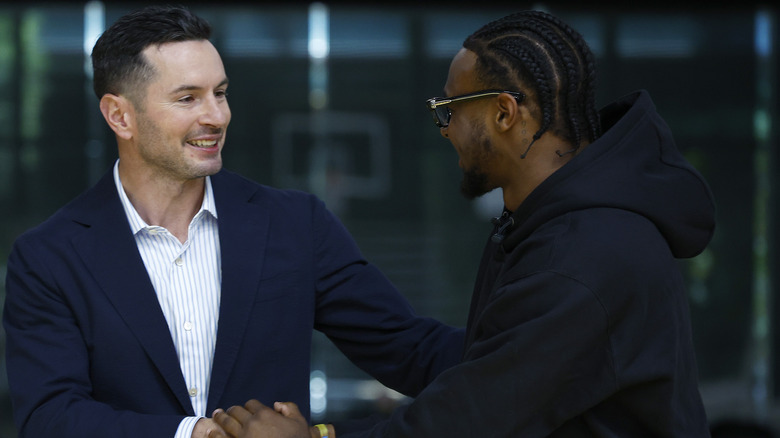 JJ Redick greeting Bronny James