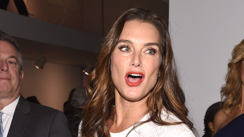 Brooke Shields red lipstick